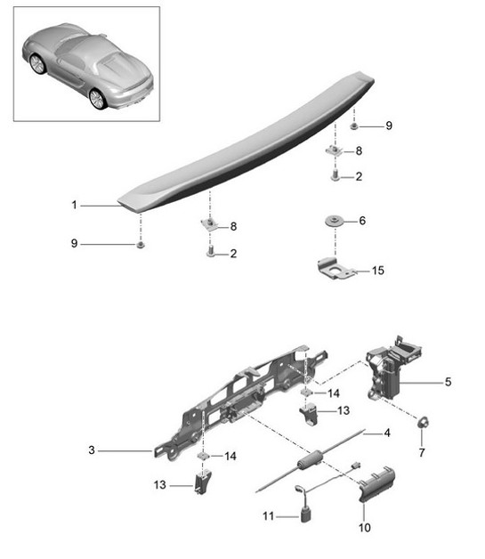 Diagram 803-007 Porsche Boxster 986/987/981 (1997-2016) Body