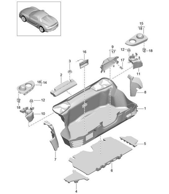 Diagram 807-005 Porsche 356 1950-55 Carrosserie
