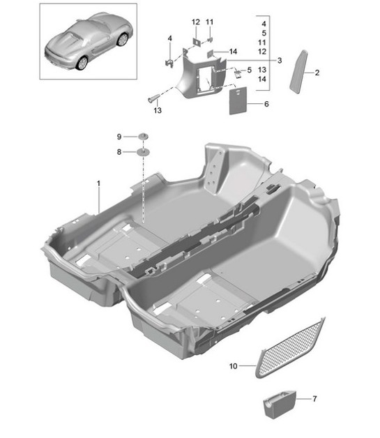 Diagram 807-010 Porsche Cayenne Turbo S V8 4.8L Essence 550 ch Carrosserie