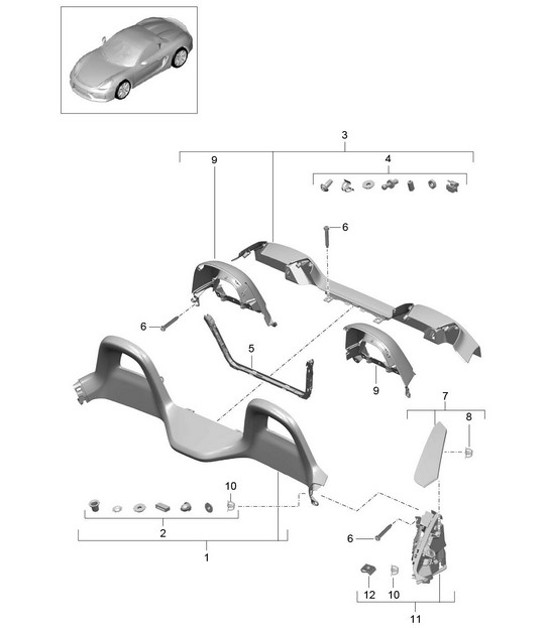Diagram 807-030 Porsche Boxster 986/987/981 (1997-2016) Body