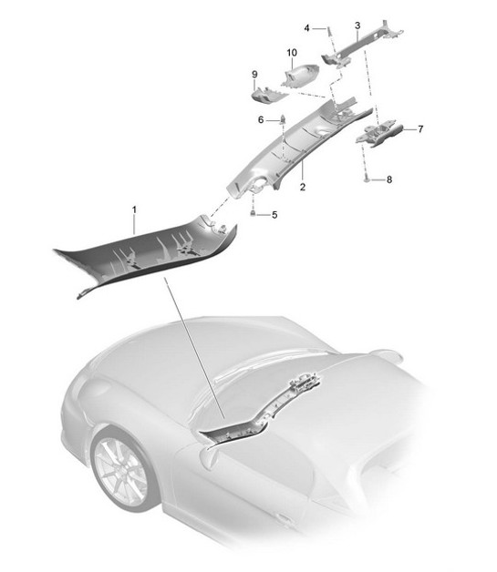 Diagram 807-050 Porsche Boxster 986/987/981 (1997-2016) Body