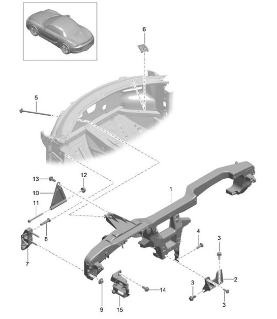Diagram 809-015 Porsche Boxster 986/987/981 (1997-2016) Body