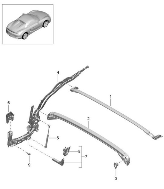Diagram 811-010 Porsche Boxster 986/987/981 (1997-2016) Body