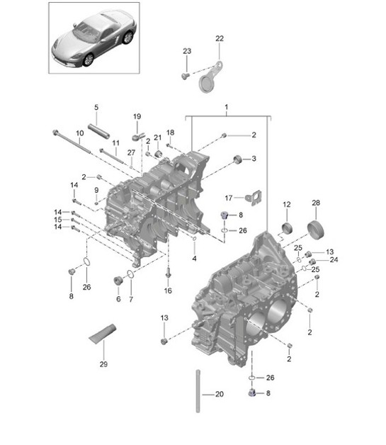 Diagram 101-005 Porsche 944S 2.5L 16V 1987-88 