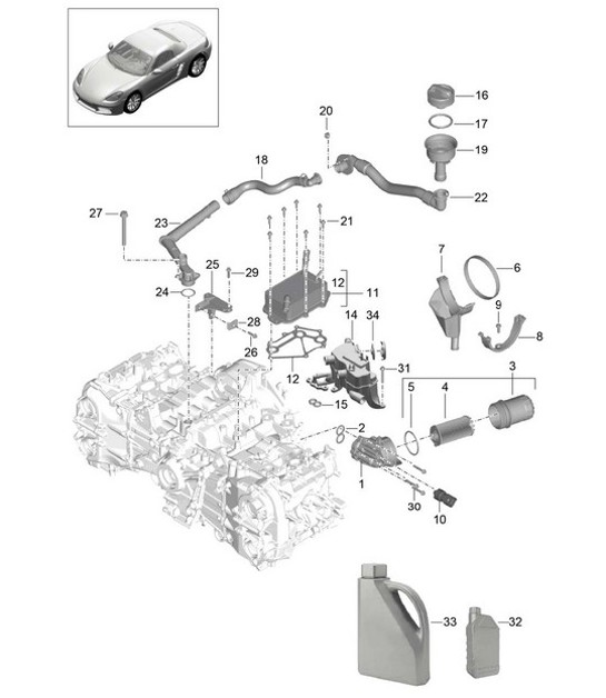 Diagram 104-005 Porsche Cayenne S V8 4.8L Petrol 400HP Engine