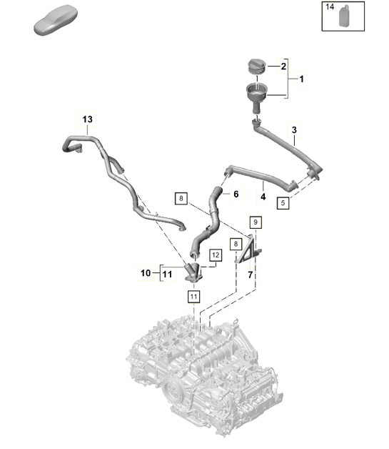 Diagram 104-006 Porsche Cayman 2.7L 981 2013-16 Engine