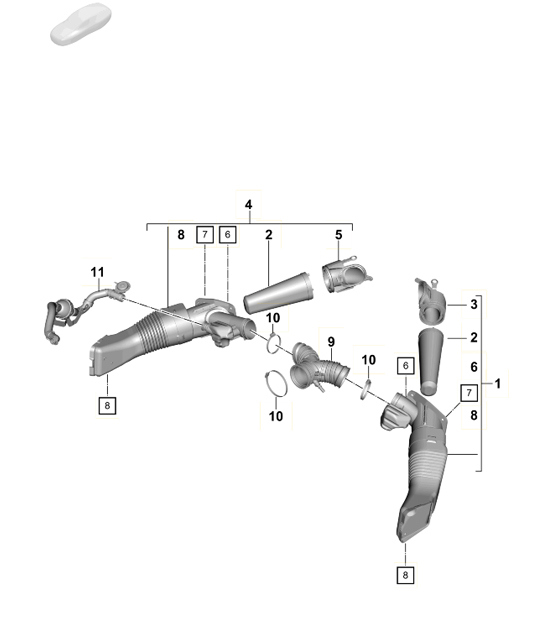 Diagram 106-010 Porsche Boxster 718 (982) 2017>> Engine