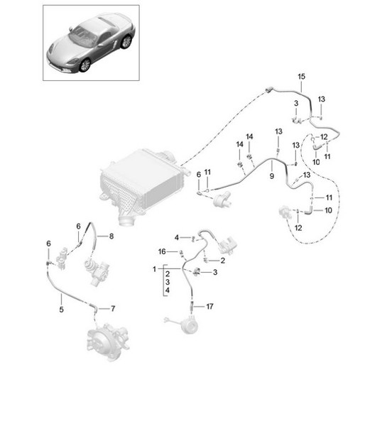 Diagram 107-025 Porsche Cayenne Coupe Turbo S E-Hybrid V8 4.0L 550Hp 