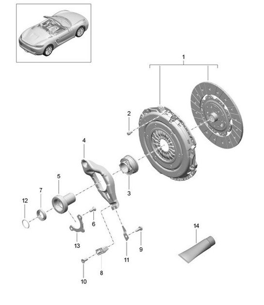Diagram 301-000 Porsche Cayman GTS 718 2.5L Manual (365 ch) Transmission