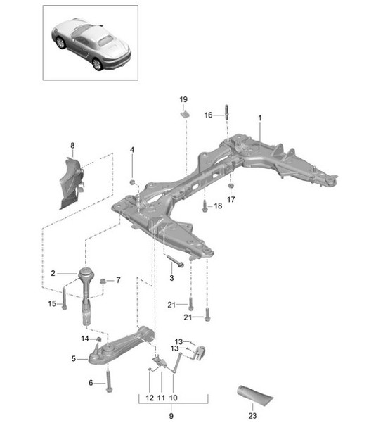 Diagram 401-000 Porsche 991 (911) MK1 2012-2016 Vorderachse, Lenkung 