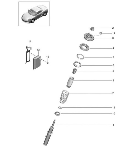 Diagram 402-000 Porsche Cayenne Turbo 4.5L 2003>> Front Axle, Steering 