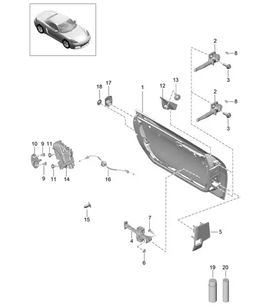 Diagram 804-000 Porsche Boxster 718 (982) 2017>> Karosserie