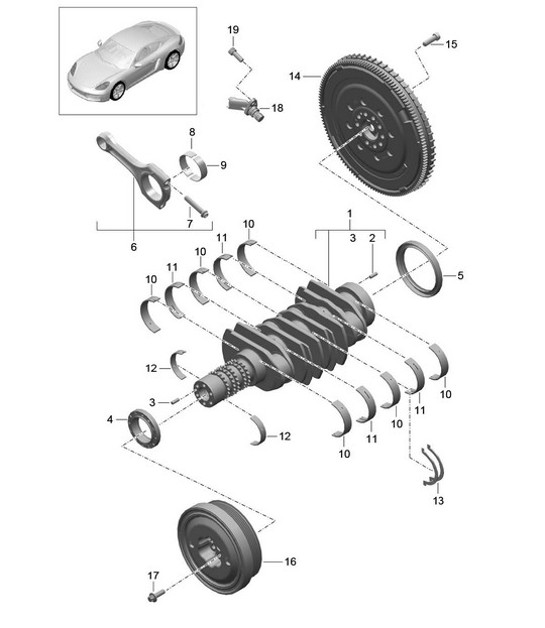 Diagram 102-000 Porsche Panamera 4S V8 4.8L Motore