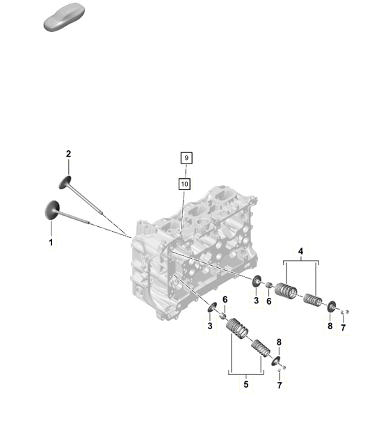 Diagram 103-006 Porsche Cayman S 3.4L 987C 2005-08 Engine