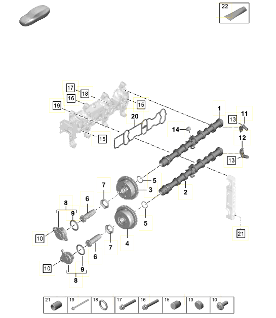 Diagram 103-011 Porsche Macan Turbo 3.6L V6 400Bhp Engine