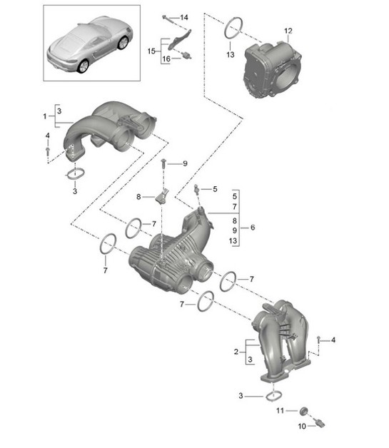 Diagram 107-010 Porsche 卡宴 3.0L 柴油 2007>> 引擎