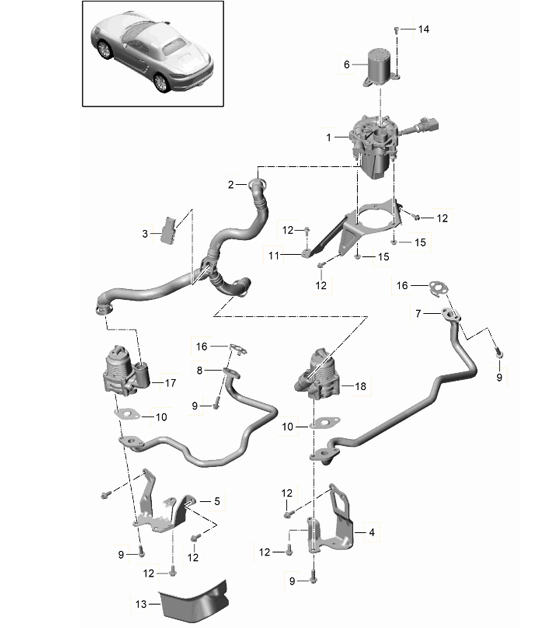 Diagram 108-000 Porsche 993 (911) C2 1994-97 Engine