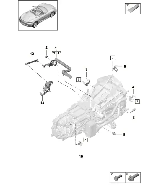 Diagram 302-011 Porsche Cayman 718 (982) 2017>> Transmisión