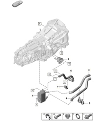 Schaltgetriebe / Wärmetauscher / Ölleitung / Wasserleitung (Modell: GTS 4.0,G8230) - 6-Gang-Schaltgetriebe - 718 (982) Boxster GTS 4.0L 2017>>