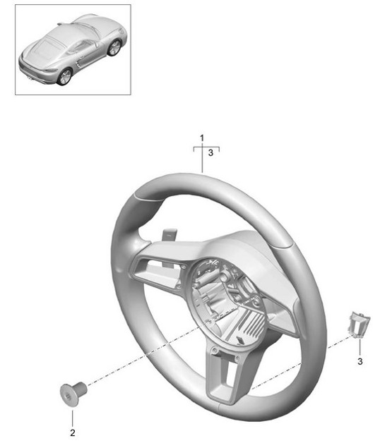 Diagram 403-055 Porsche 991.2 Carrera 2 3.0L (370 Bhp) 2016-19 Front Axle, Steering 
