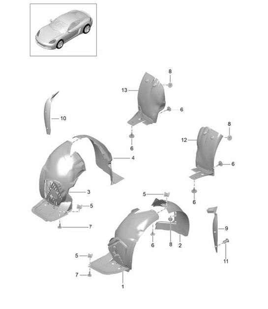 Diagram 801-080 Porsche 997 GT3 2007>> Carrosserie
