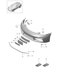 Pare-chocs avant 718C (982C) Cayman 2017>> Pare-chocs avant 718C (982C) Cayman 2017>>