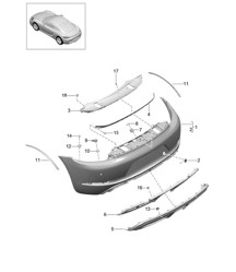 Rear bumper 718C (982C) Cayman 2017>> Rear bumper 718C (982C) Cayman 2017>>