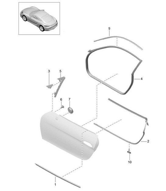 Diagram 804-010 Porsche 968 3.0L 1992-94 Carrosserie