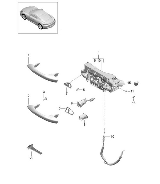 Diagram 804-020 Porsche Panamera Turbo V8 Executive Body