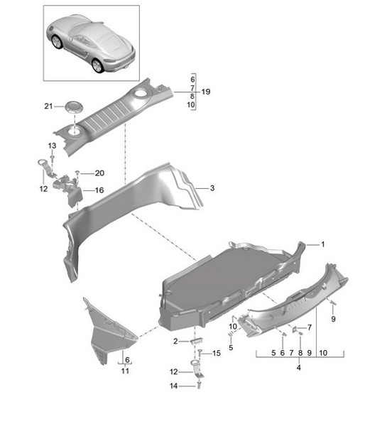 Diagram 807-005 Porsche 996 GT3 MKI 1999-02 Carrosserie