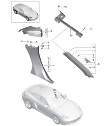 Revestimiento lateral / pilar B 718C (982C) Cayman 2017>>