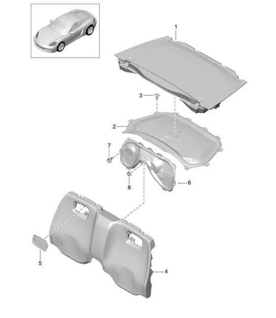 Diagram 807-025 Porsche Cayman 2.9L 987C MKII 2009-12 Body
