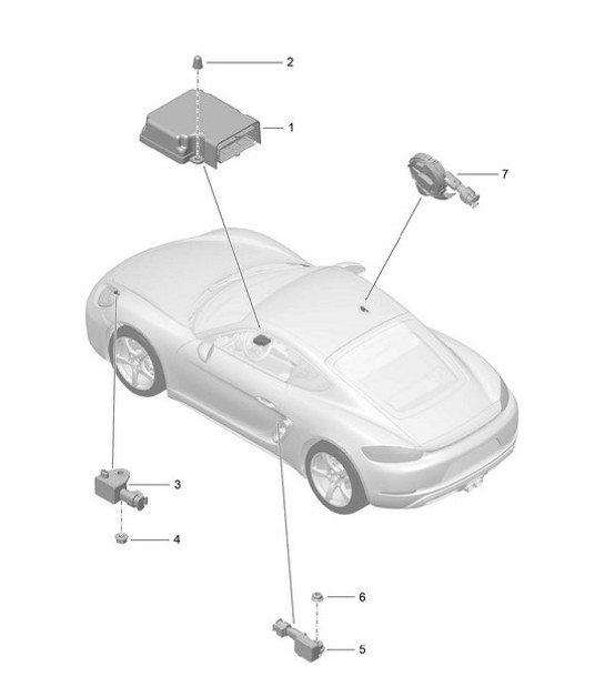 Diagram 901-005 Porsche Macan (95B) MK1 (2014-2018) Electrical equipment