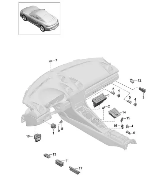 Diagram 903-005 Porsche Cayman 718 (982) 2017>> Equipo eléctrico