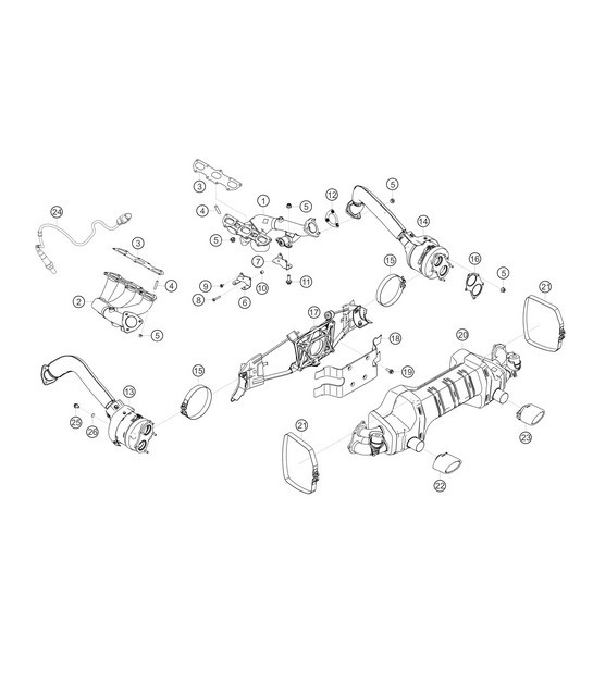 Diagram 2.2-07 Porsche Cayman S 3.4L 987C MKII 2009-12 Sistema di alimentazione, sistema di scarico