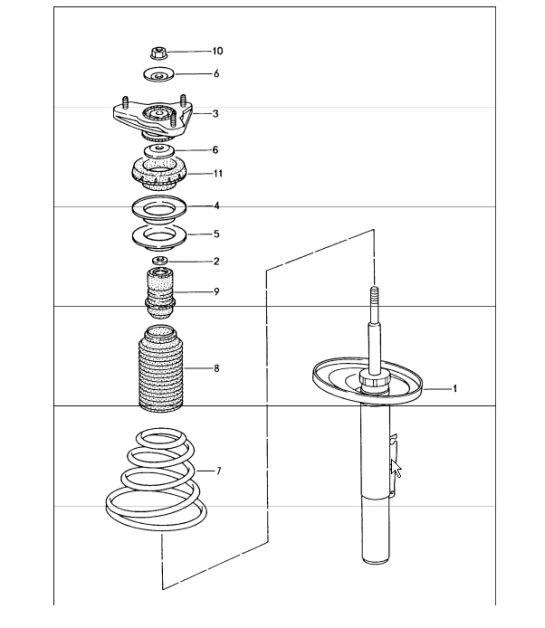 Diagram 402-00 Porsche Panamera S E-Hybrid V6 3.0L (416 CV) Assale anteriore, sterzo 