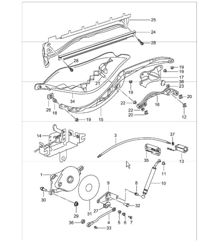 driving mechanism, convertible top, convertible top compartm., lid for 986 Boxster 1997-04 driving mechanism, convertible top, convertible top compartm., lid for 986 Boxster 1997-04