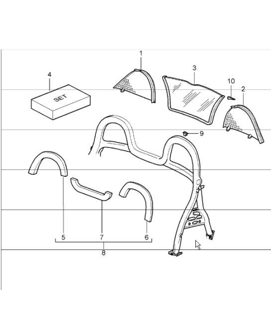 Diagram 812-01 Porsche 991 GT3 4.0L (500 ch) / GT3 RS 4.0L (520 ch) Carrosserie