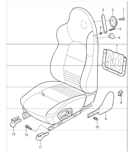 Diagram 817-20 Porsche 996 C4S 3.6L 09/01-2005 Carrosserie