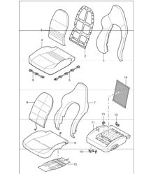 cover, foam part, sports seat 986 Boxster 1997-04 cover, foam part, sports seat 986 Boxster 1997-04