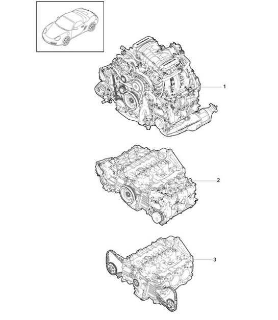 Diagram 101-000 Porsche 997 (911) MK1 2005-2008 Moteur