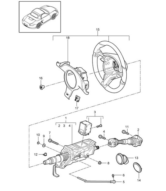 Diagram 403-004 Porsche 991 GT2 RS 3.8L PDK (700 ch) Essieu avant, Direction 