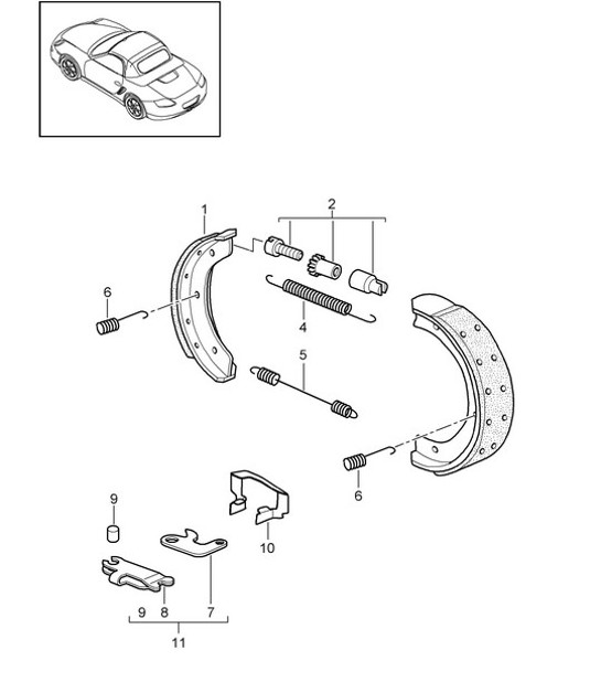 Diagram 603-005 Porsche Cayman 718 2.0L Manual (300 ch) Roues, Freins