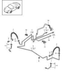 Conduite de frein / soubassement / pont arrière / conduite de dépression 987.2 Boxster / Boxster S 2009-12