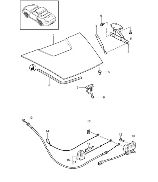 Diagram 803-005 Porsche Cayman S 3.4L 987C 2005-08 Carrocería