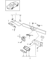 Marco de parabrisas / Parasoles 987.2 Boxster / Boxster S 2009-12