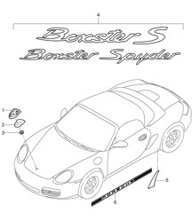 Iscrizioni/lettere/Pellicola parasassi 987.2 Boxster/Boxster S 2009-12 Iscrizioni/lettere/Pellicola parasassi 987.2 Boxster/Boxster S 2009-12