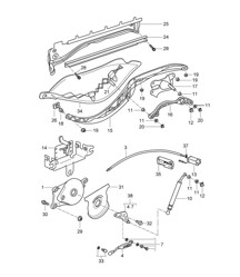 Mécanisme d&#39;entraînement / Capote / Coffre de capote / Housse 987.2 Boxster / Boxster S 2009-12