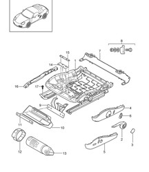 Structure de siège / Siège sport 987.2 Boxster / Boxster S 2009-12 Structure de siège / Siège sport 987.2 Boxster / Boxster S 2009-12
