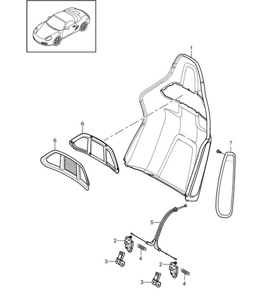 Diagram 817-036 Porsche Boxster 986/987/981 (1997-2016) Carrosserie